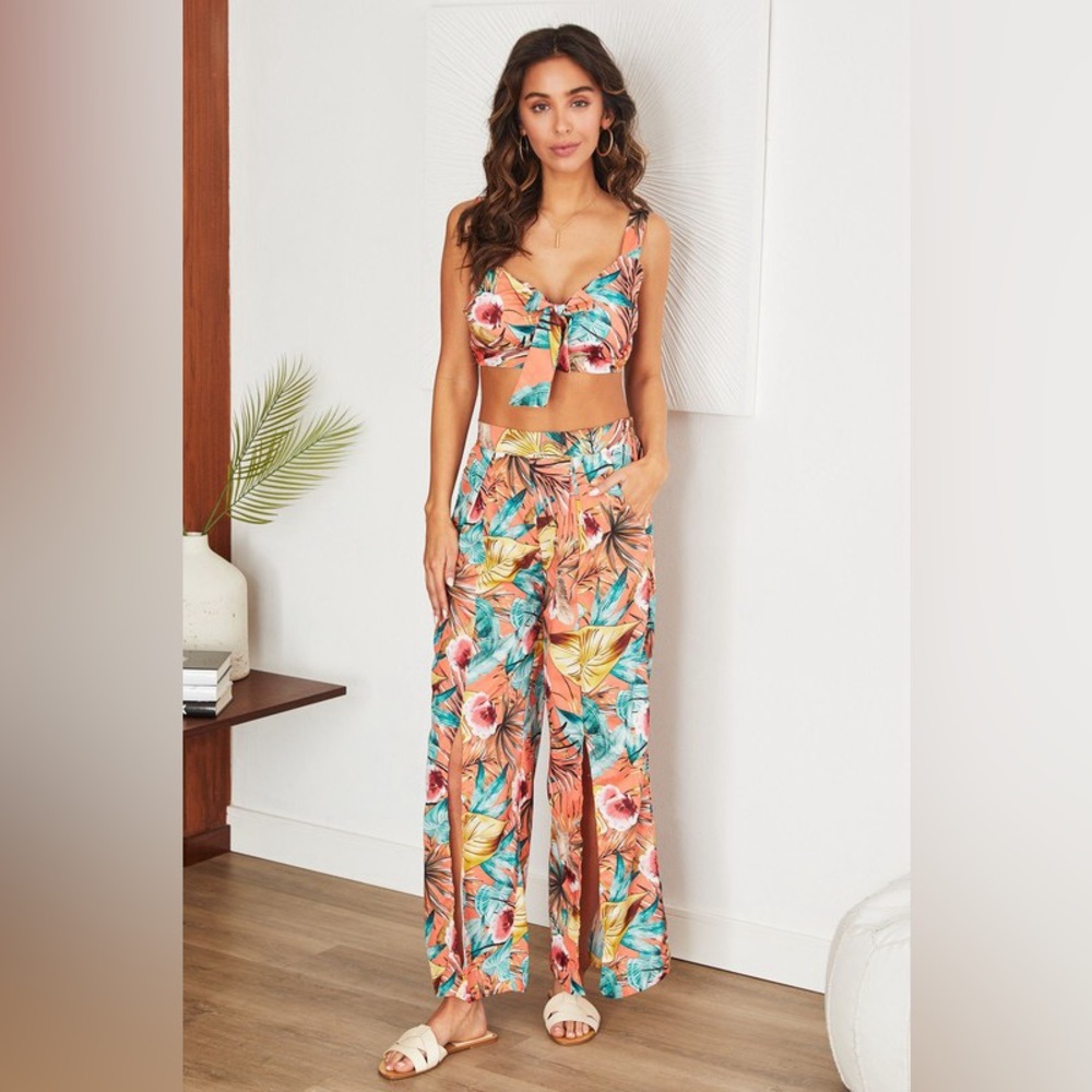 (50904-1/50904-ORG) TROPICAL FLORAL LEAVES PRINT SET